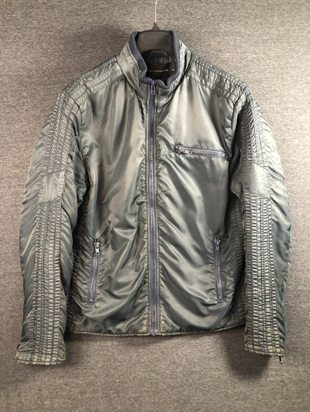 French Connection Distressed Men's Navy Jacket - Out Of Production XL